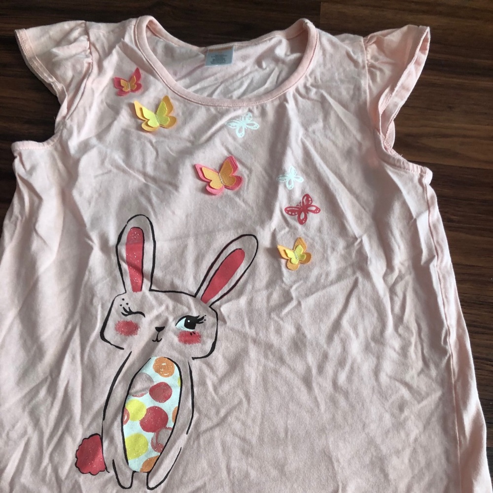 Pink Bunny and Butterfly’s shirt